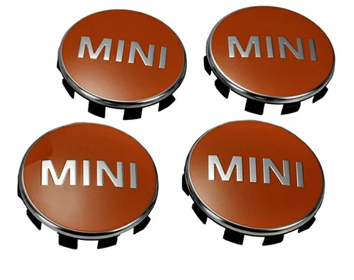 Mini naaf embleem logo set velg 56mm bright orange nieuw 36132354149 2354149