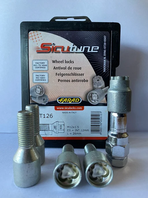 Nieuwe Wielsloten Slotbouten M12x1.5 26MM TORKS