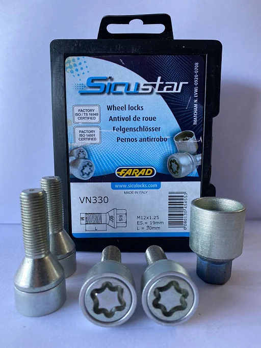 Nieuwe Wielsloten Slotbouten M12x1.25 30mm Bouten anti diefstal