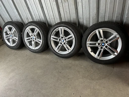 5-6mm! Originele BMW 2 serie F45 F46 style 483M velgen 17 inch 5x112 TPMS Runflat zomerbanden 205/55R17 Bridgestone