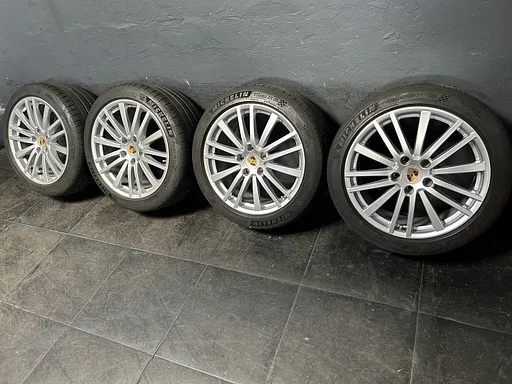 6-7mm! Originele Porsche Panamera 971 Exclusive Design Brilliant Silver 20 inch breedset velgen 5x130 TPMS zomerbanden 275/40R20 Michelin