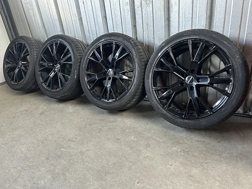 7mm! VW Transporter T5 GP T6 T6.1 T7 Multivan Bulli GMP Gunner 20 inch zwarte velgen 5x120 zomerbanden 275/35R20 Vredestein