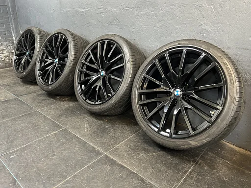 6-7mm! Originele BMW X5 X6 G05 G06 Style 742M 22 inch zwart breedset velgen 5x112 TPMS zomerbanden 275/35R22 Pirelli