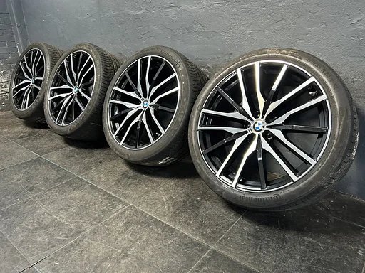 6mm! Originele BMW X5 X6 G05 G06 Style 742M 22 inch zwart breedset velgen 5x112 TPMS zomerbanden 275/35R22 Continental