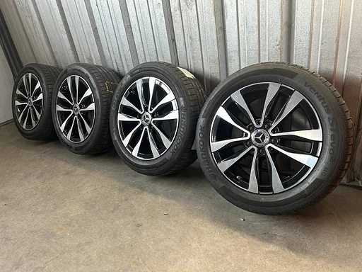 6mm! Originele Mercedes C-klasse W206 17 inch breedset zwarte velgen 5x112 TPMS zomerbanden 225/50R17 Hankook