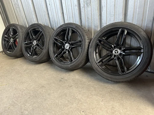 6.5mm! Mercedes Vito V-klasse W447 S-klasse W223 W222 GMP 20 inch zwarte velgen 5x112 zomerbanden 255/40R20 Hankook