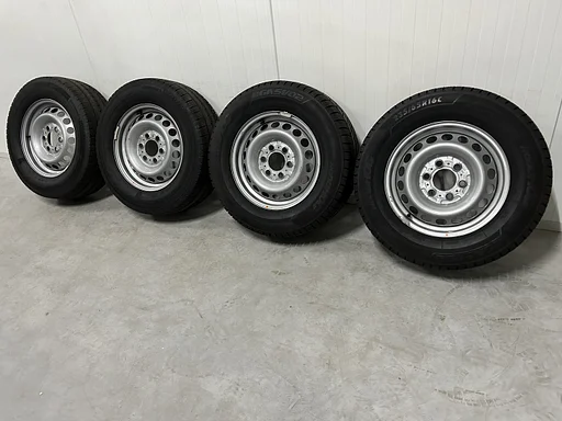 7.5mm! Originele Mercedes Sprinter B907 B910 16 inch stalen velgen 6x130 allseasonbanden 235/65R16C Continental