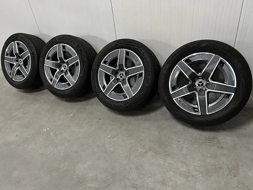 6mm! Originele Mercedes GLC W254 19 inch antraciet AMG velgen breedset TPMS 5x112 zomerbanden 235/55R19 Continental
