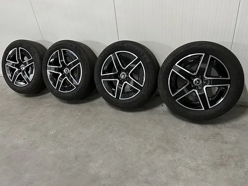 6mm! Originele Mercedes GLC W254 19 inch zwarte AMG velgen breedset TPMS 5x112 zomerbanden 235/55R19 Continental