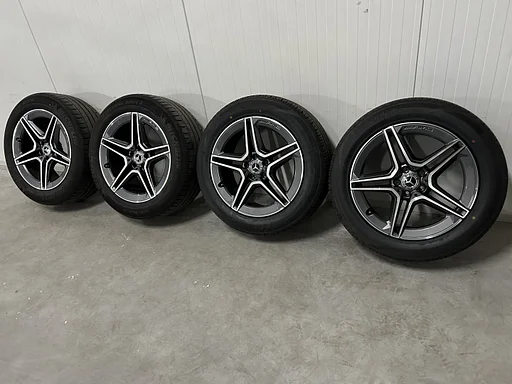 7mm! Originele Mercedes GLC W254 19 inch antraciete AMG velgen breedset TPMS 5x112 zomerbanden 235/55R19 Michelin