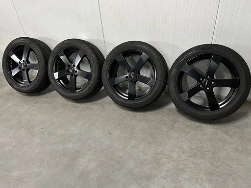 6-7mm! Audi Q3 VW Tiguan Seat Ateca Skoda Karoq TPMS 19 inch zwarte velgen 5x112 winterbanden 235/50R19 Hankook