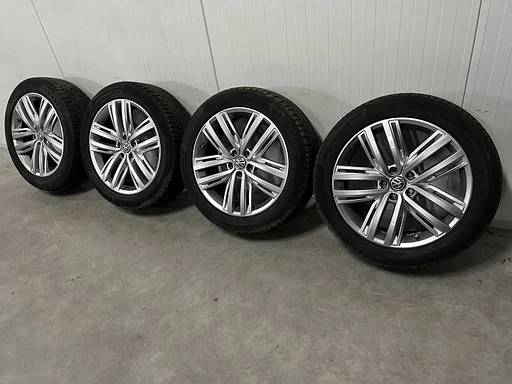 6-7mm! Originele VW Tiguan 5NA Auckland 19 inch velgen 5x112 winterbanden TPMS 235/50R19 Continental