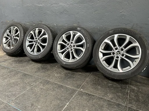 7mm! Originele Mercedes C klasse W205 17 inch breedset antraciete velgen 5x112 TPMS zomerbanden 225/50R17 Hankook