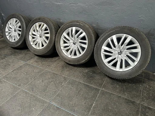 6mm! Originele VW Touareg CR7 Osorno 19 inch velgen TPMS 5x112 winterbanden 255/55R19 Continental