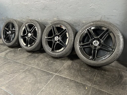 6-7mm! Originele Mercedes A B CLA Klasse W177 W247 C118 18 inch zwarte AMG velgen 5x112 TPMS zomerbanden 225/45R18 Continental