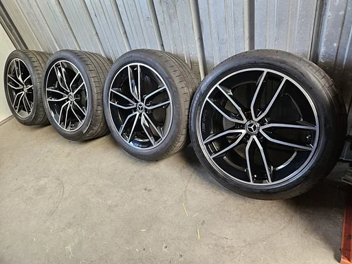 7mm! Originele Mercedes GLS GLE W167 AMG 22 inch zwarte velgen breedset TPMS 5x112 zomerbanden 285/40R22 Pirelli