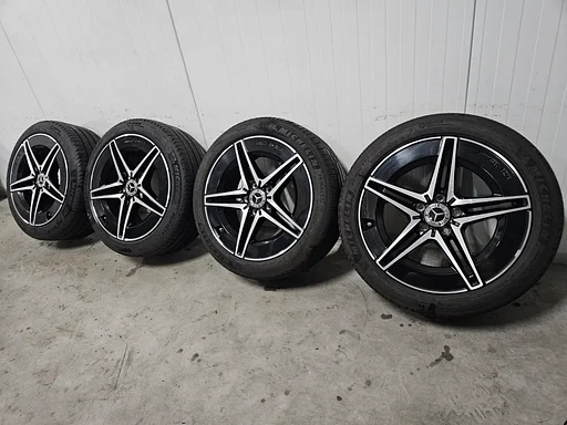 6-7mm! Originele Mercedes AMG C300E Hybrid W206 18 inch breedset zwarte velgen 5x112 TPMS zomerbanden 225/45R18 Michelin