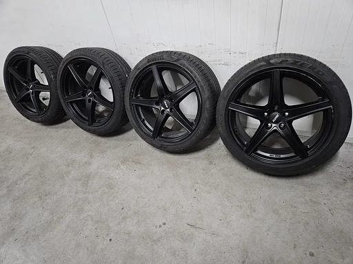 6-7mm! VAG VW Audi Mercedes BMW Seat Cupra 19 inch zwarte velgen 5x112 zomerbanden 245/40R19 Pirelli
