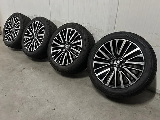 8mm! Nieuwe originele VW Transporter Multivan T5 GP T6 T6.1 T7 Bulli Palmerston 18 inch zwarte velgen 5x120 zomerbanden 255/45R18 Bridgestone