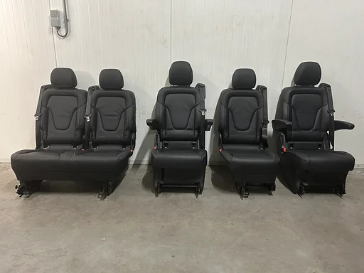 Complete originele Mercedes Vito Viano Tourer EQV V-klasse Marco Polo W447 comfort achterbanken leder armsteun railsysteem
