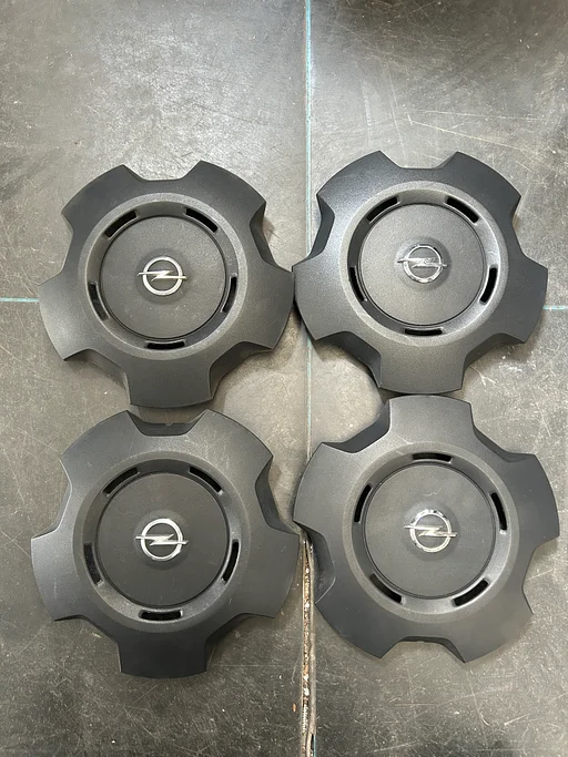 ORIGINELE Opel Vivaro B naafkap naafdop wieldop set zwart chroom