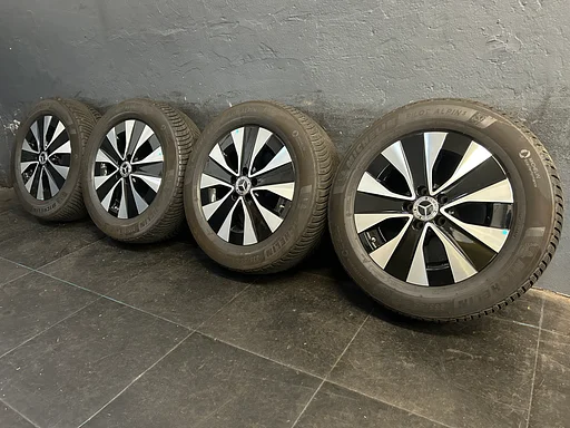 8mm! Originele Mercedes Vito V-klasse W447 EQV TPMS 17 inch zwarte velgen 5x112 winterbanden 235/55R17 Michelin