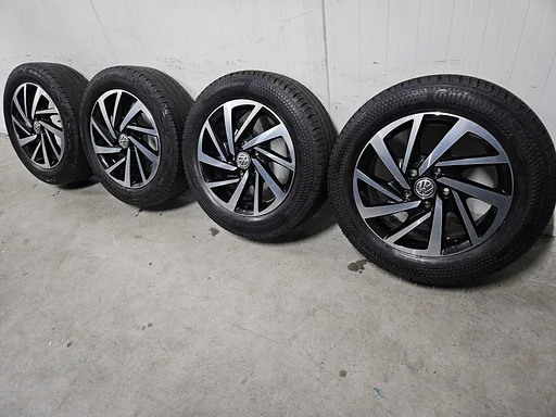 7-8mm! Originele VW Transporter Multivan T5 GP T6 T6.1 T7 Bulli Woodstock 17 inch zwarte velgen 5x120 zomerbanden 215/60R17C Continental