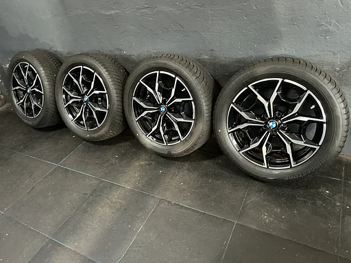 7-8mm! Originele BMW X3 X4 G01 G02 Style 887M 19 inch zwarte velgen 5x112 TPMS runflat winterbanden 245/50R19 Bridgestone