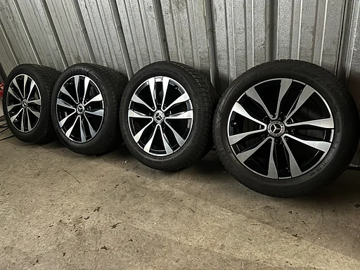 6mm! Originele Mercedes C-klasse W206 17 inch breedset zwarte velgen 5x112 TPMS winterbanden 225/50R17 Goodyear