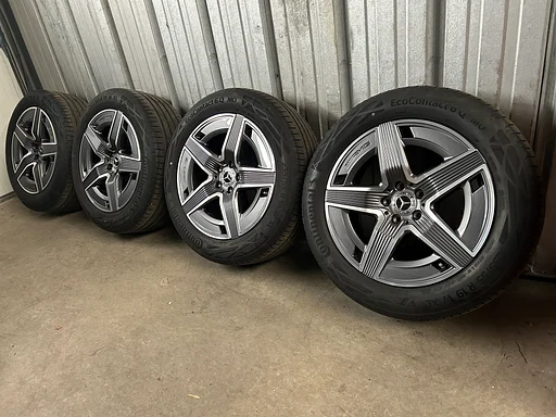 6mm! Originele Mercedes GLC W254 19 inch antraciet AMG velgen breedset TPMS 5x112 zomerbanden 235/55R19 Continental