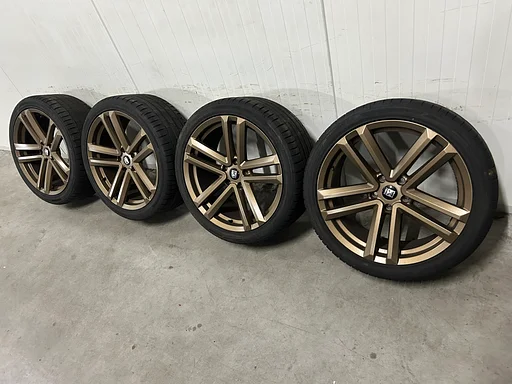 5-6mm! VW Transporter T5 GP T6 T6.1 T7 Multivan Bulli Navis Twin-5 20 inch bronze velgen 5x120 zomerbanden 275/35R20 Hankook