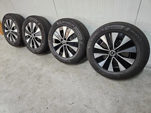 7mm! Originele Mercedes Vito V-klasse W447 EQV TPMS 17 inch zwarte velgen 5x112 winterbanden 235/55R17C Michelin