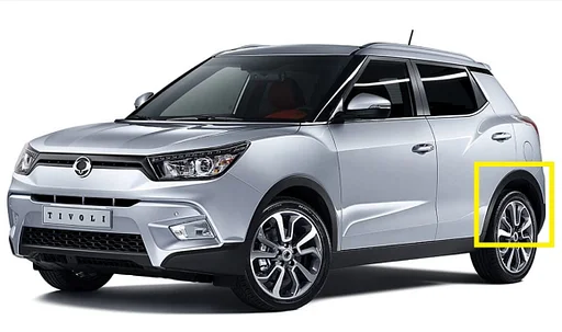 Wielrand linksachter SsangYong Tivoli of XLV 2015 - 2019. 7953035000, 79530-35000