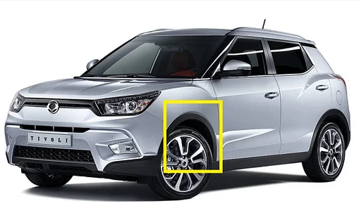 Wielrand linksvoor SsangYong Tivoli of XLV 2015 - 2019. 7951035000, 79510-35000