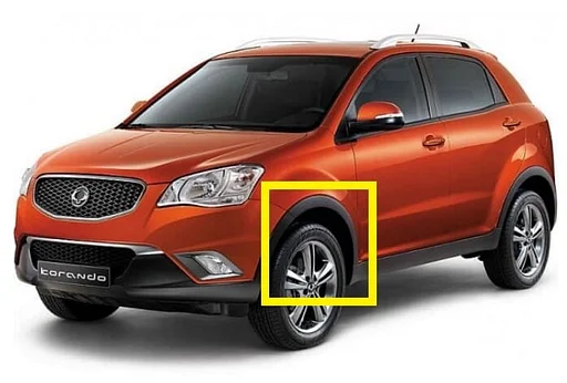 Wielrand linksvoor SsangYong Korando 2010-2019. 7951034000, 79510 34000, 79510-34000