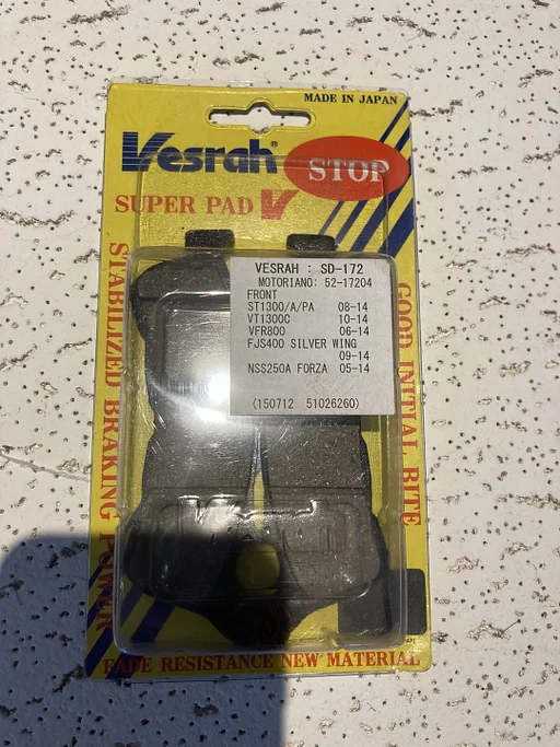 Vesrah SD-172 remblokken set Honda CBF 600 500 hornet NC 700 vfr800 voorremblokken NOS FA 388 HH MCB 776 achterremblokje 202328