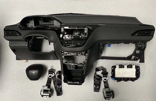 Airbag set Peugeot 208 model 2012-2019 stuur airbag passagiers airbag gordelspanner set dashboard