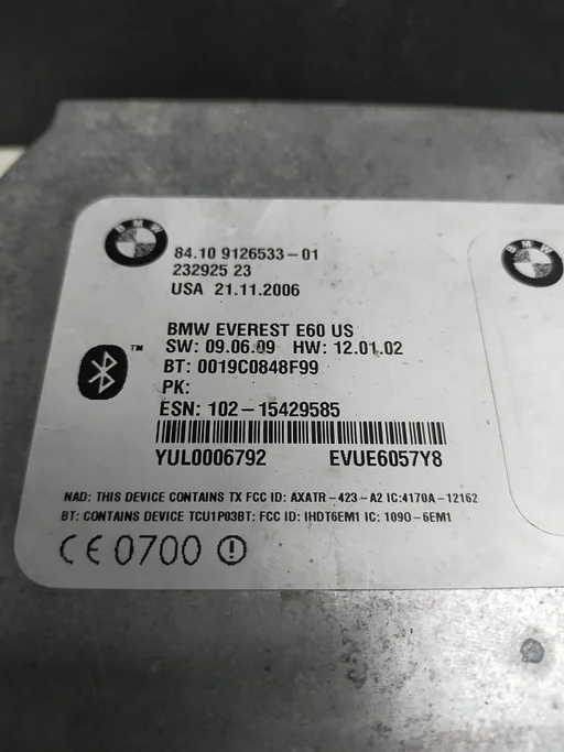 bmw e60 e6o tele module 9126533
