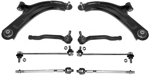 Draagarmen NISSAN Micra III draagarm stabilisatorstang stuurkogel NISSAN Micra III axiaalstang