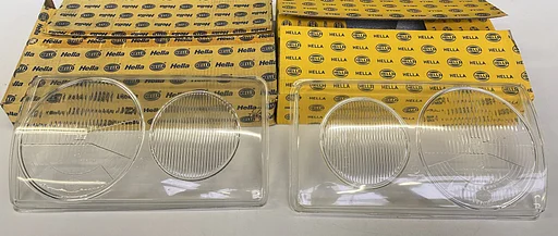 NOS koplampglas Hella H4 L+R voor Mercedes-Benz W123