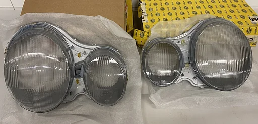 NOS koplampglas L+R voor Mercedes-Benz W210 E-Klasse rechtsgestuurd