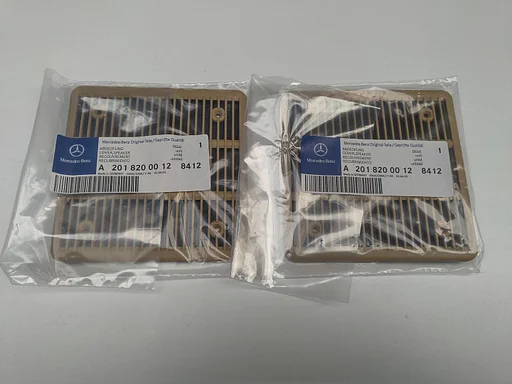 NEU NOS Satz Lautsprecherabdeckungen Hutablage Brasil für Mercedes-Benz W201