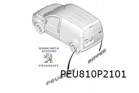 Peugeot Bipper embleem tekst ''Peugeot'' laaddeur L Origineel! 866631