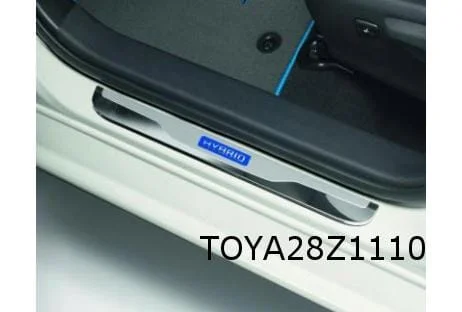 Toyota Yaris P13 Instaplijsten (2x) tekst ''Hybrid" blauw Origineel! PZ438B218C00