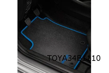 Toyota Aygo mattenset (4x) 'velours' (Rich Blue) Origineel! PW2100H004J5
