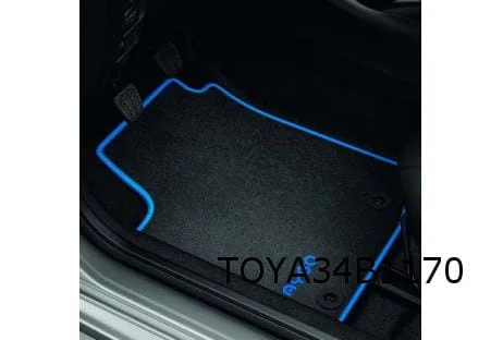 Toyota Aygo mattenset (4x) 'velours' (Cyan Splash Blue) Origineel! PZ41090355FP