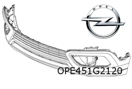 Opel Crosslander X voorbumper onderdeel (bij UD5 parkeerhulp) (te spuiten) Origineel! 39122459