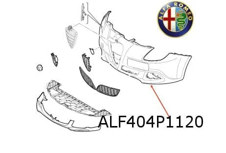 Alfa Romeo Giulietta (2/16) voorbumper (bij koplampsproeiers) (bij PDC) (te spuiten) Origineel! 156117403