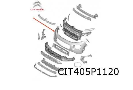 Citroën C3 Aircross voorbumper (bij PDC) (bij skidplate) (te spuiten) Origineel! 1632265880