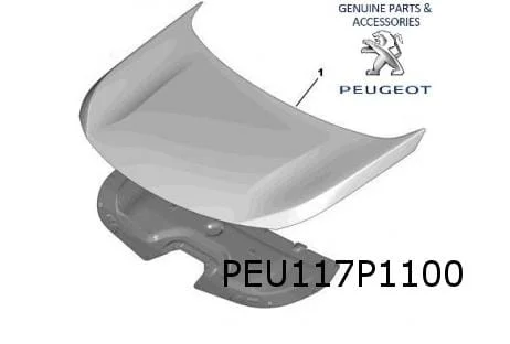 Peugeot 308 (10/17-) motorkap (te spuiten) Origineel! 9817303180